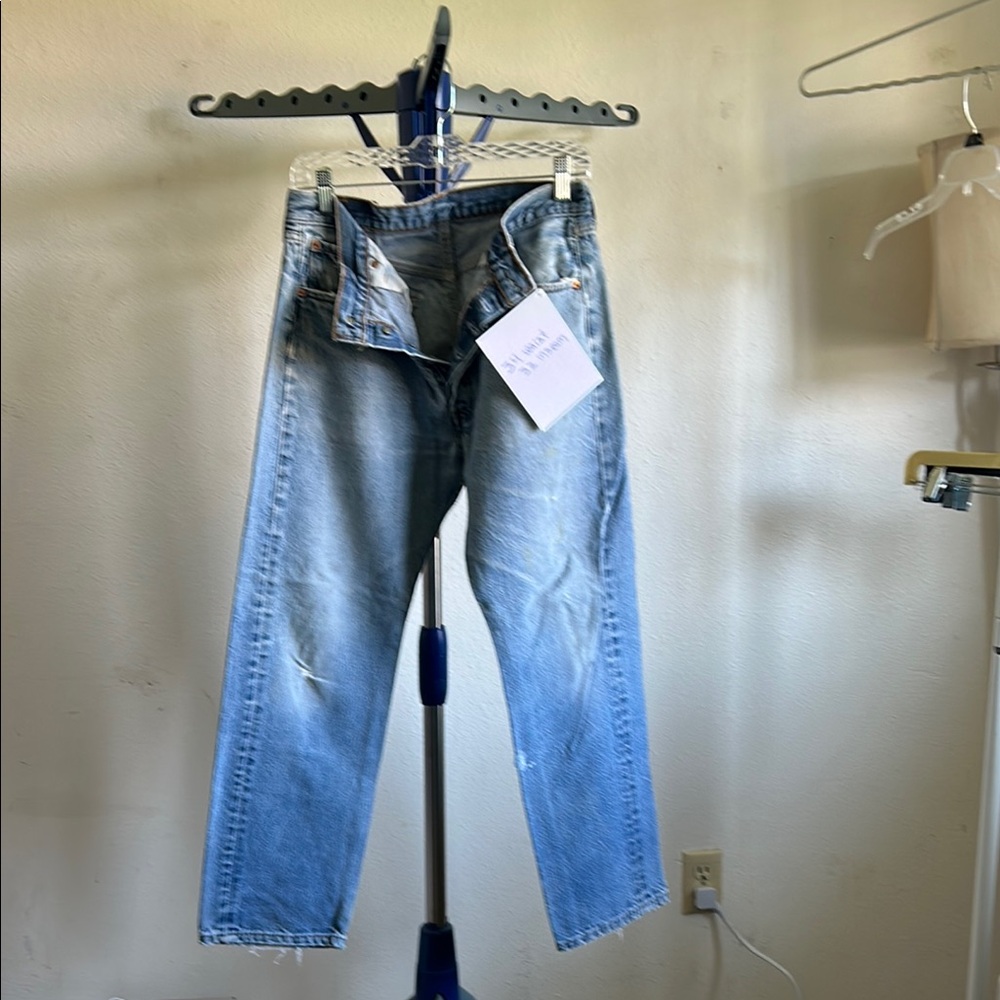 Original Button Fly 501 Levis Strauss Jean.  Worn as Is.